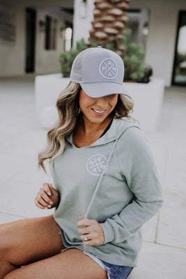 MAMA X™ Premium Canvas Trucker Hat - Grey