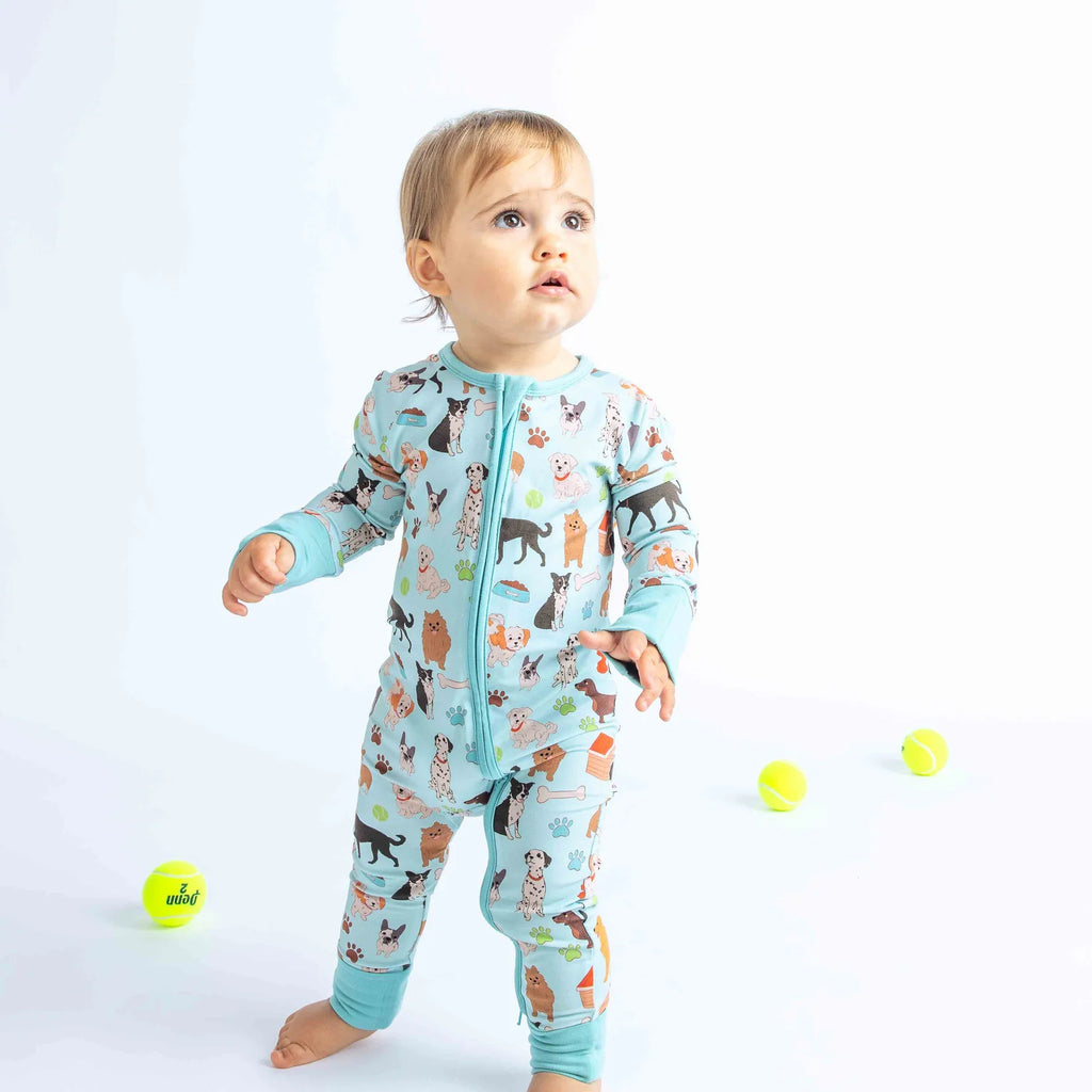 Dogs Bark Bamboo Convertible Baby Pajamas