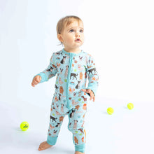 Load image into Gallery viewer, Dogs Bark Bamboo Convertible Baby Pajamas