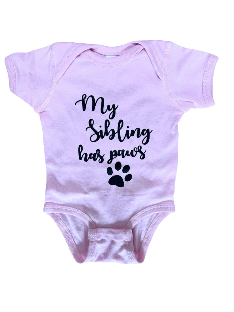 My Sibling Has Paws 3-6 Month Onesie