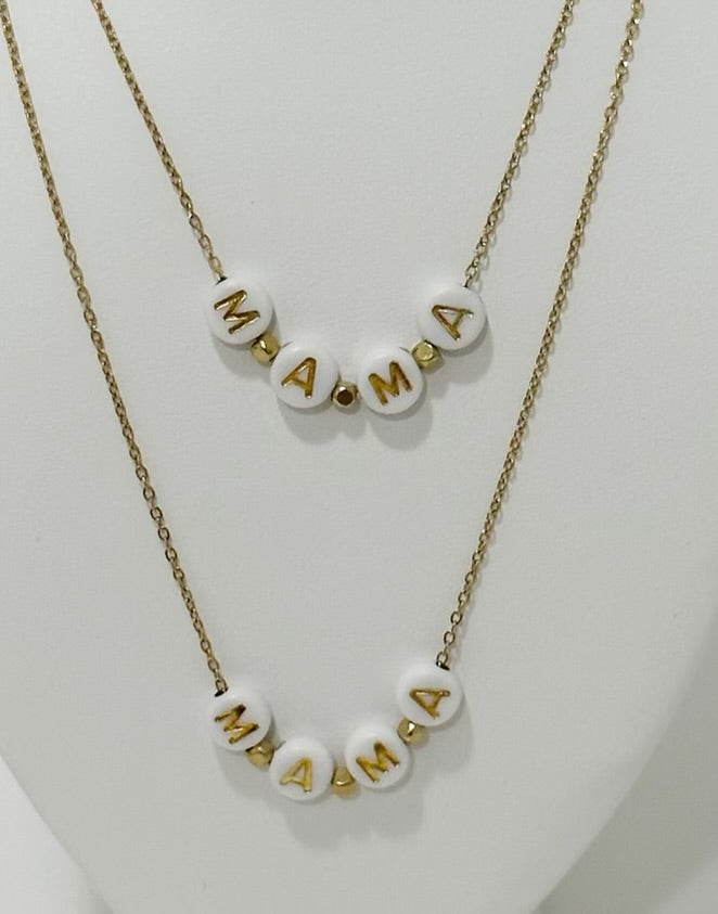 Motek Necklace - Mama White & Gold Bead