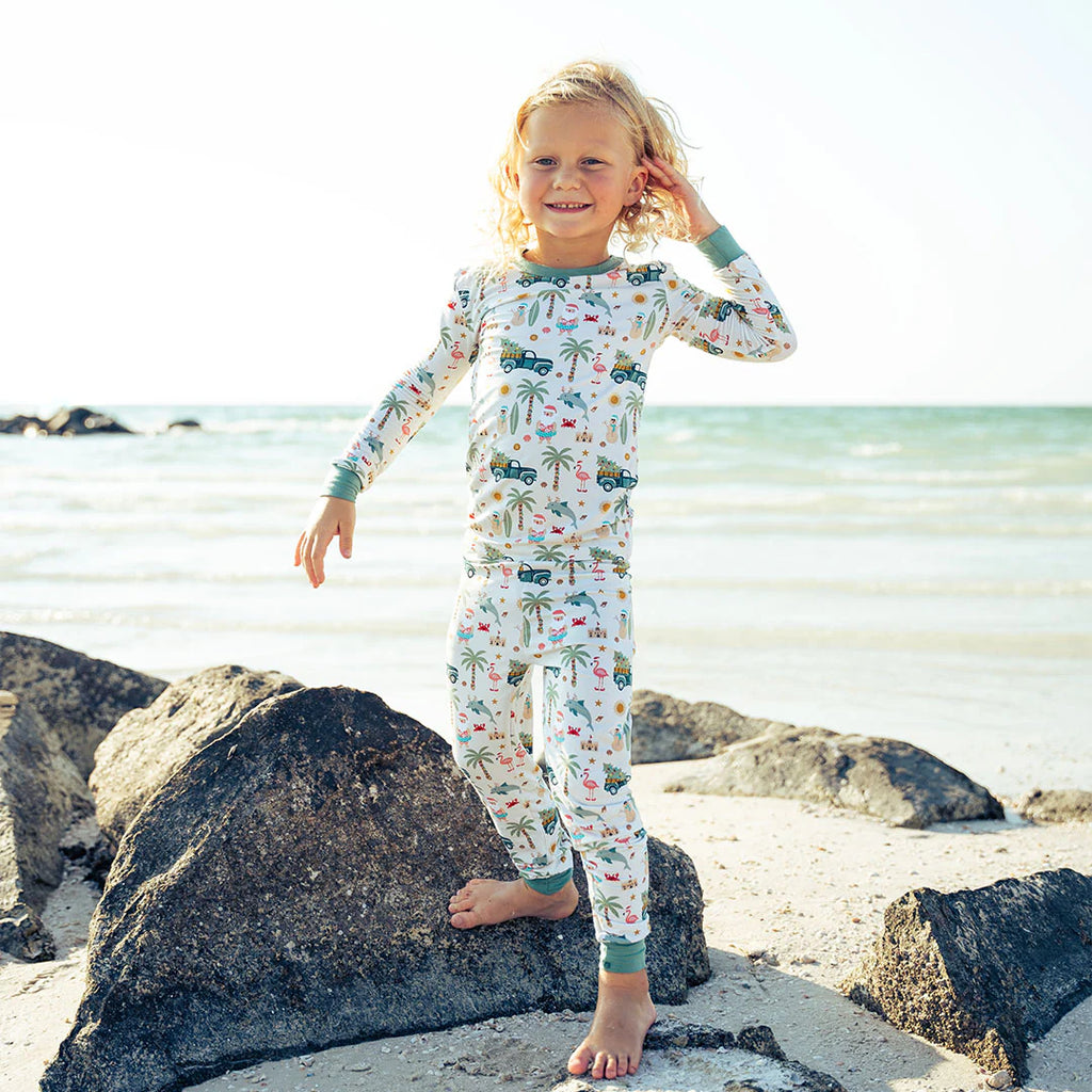 Coastal Christmas Bamboo Long Sleeve Toddler Pajama Set