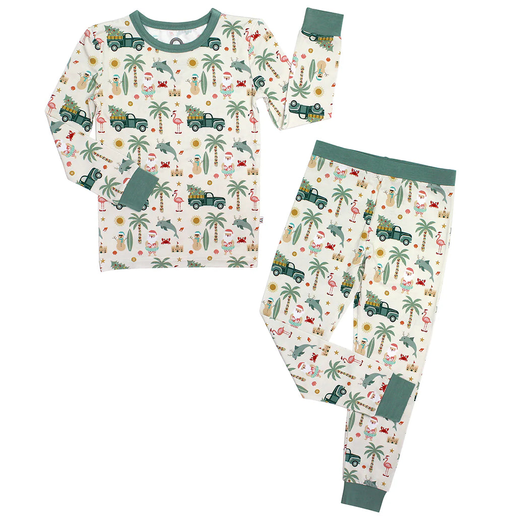 Coastal Christmas Bamboo Long Sleeve Toddler Pajama Set