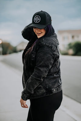 MAMA X™ Premium Canvas Trucker Hat - Black