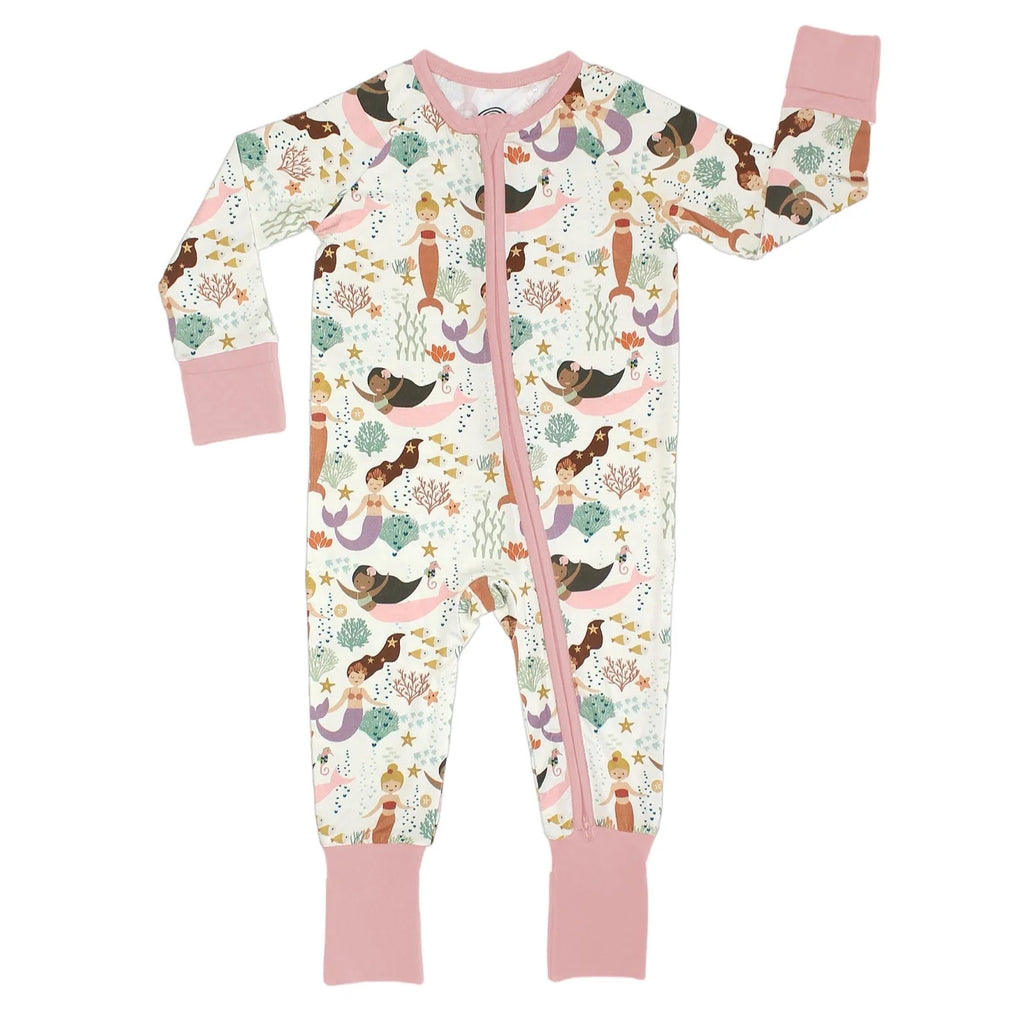 Making Waves Mermaids Bamboo Convertible Baby Pajamas