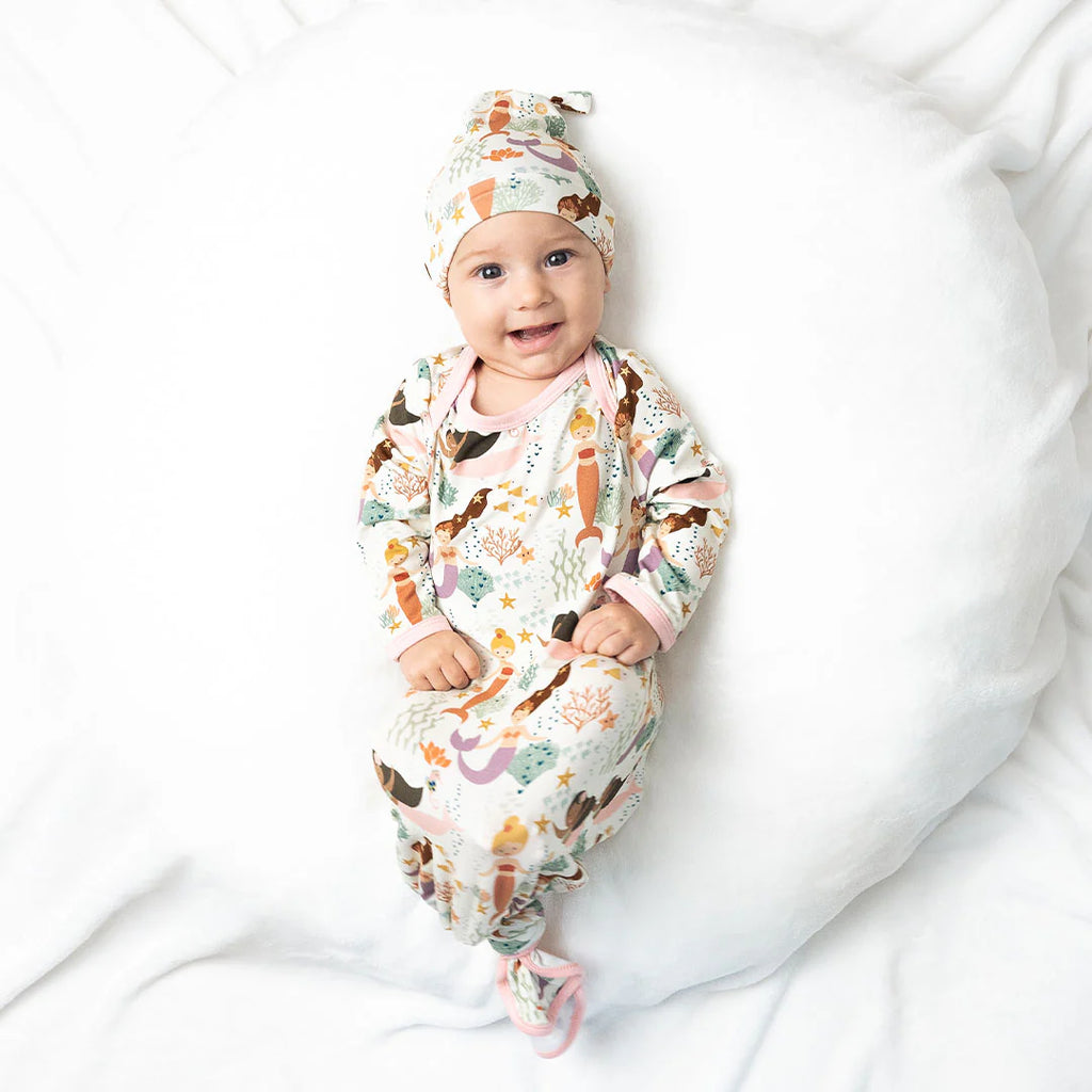 Making Waves Mermaids Bamboo Gown & Hat Newborn Set