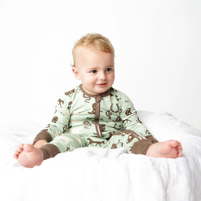 Giddyup! Bamboo Baby Convertible Footie Pajamas