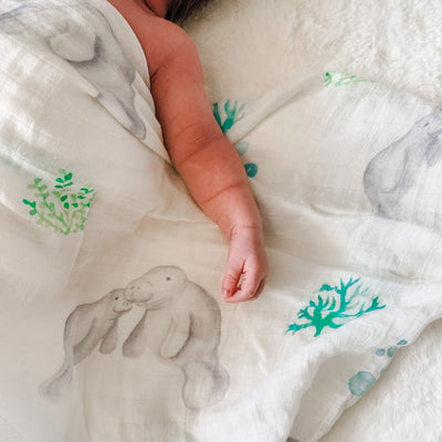 Florida Manatee Muslin Swaddle