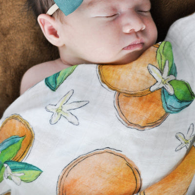 Florida Orange Blossom Muslin Swaddle