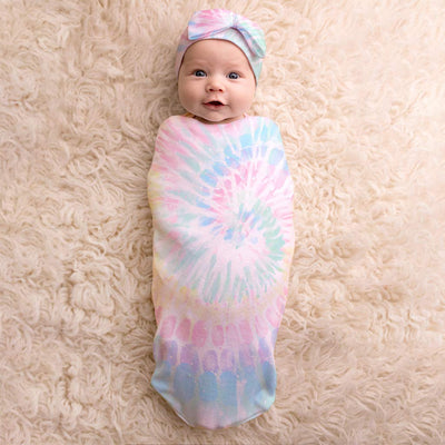 Cutie Cocoon & Hat Set - Rainbow Tie Dye