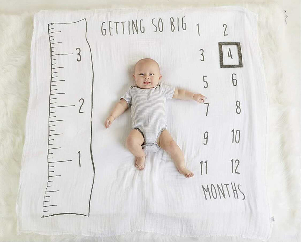 Watch Me Grow Muslin Photo Blanket