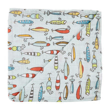 Load image into Gallery viewer, Fishing Lure Muslin Swaddle Blanket