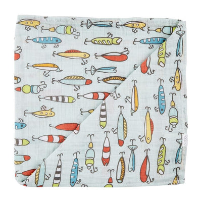 Fishing Lure Muslin Swaddle Blanket