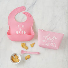 Load image into Gallery viewer, Pink Silicone Feeding Set