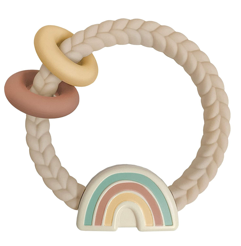 Rainbow Ritzy Rattle Silicone Teether - Multiple Colors Available