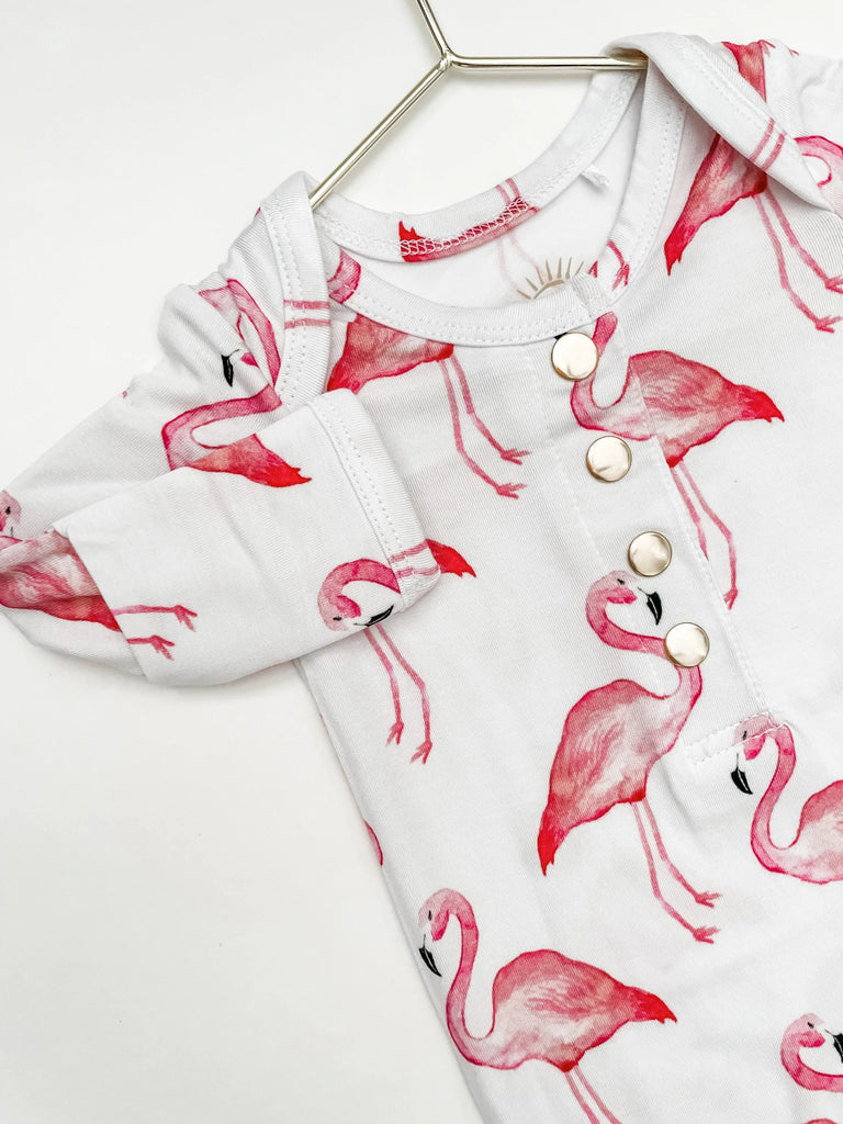 Flamingo Newborn Knotted Gown