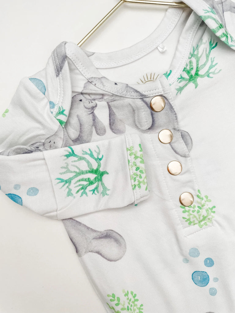 Manatee Newborn Knotted Gown