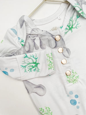 Manatee Newborn Knotted Gown