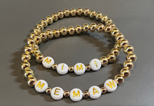 Load image into Gallery viewer, Motek Name Bracelets - Gold &amp; White Bead