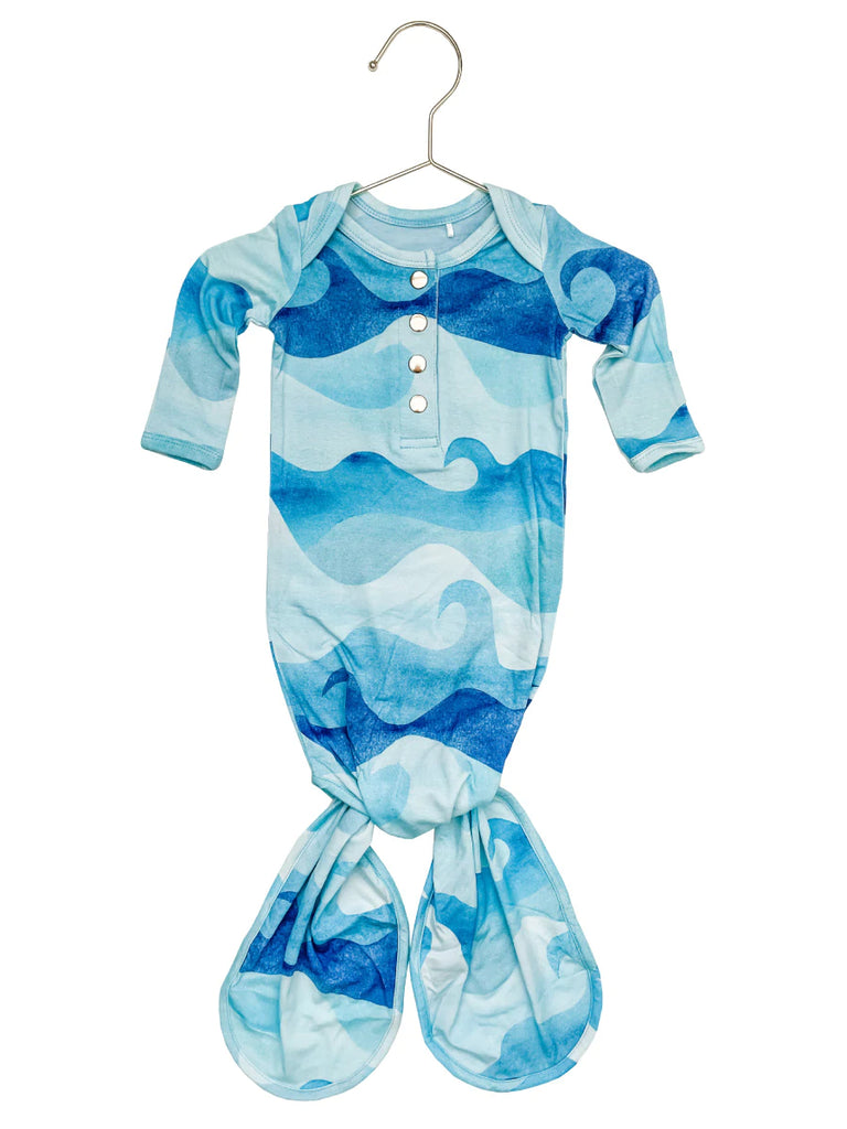 Ocean Wave Newborn Knotted Gown