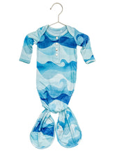 Load image into Gallery viewer, Ocean Wave Newborn Knotted Gown
