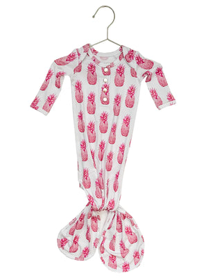 Pink Pineapple Newborn Knotted Gown