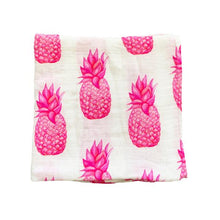 Load image into Gallery viewer, Florida Pink Pineapple Muslin Swaddle